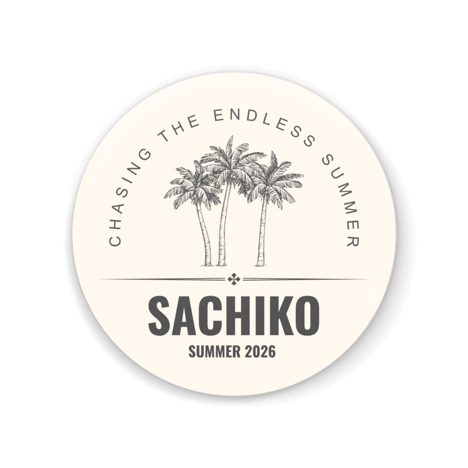 【Summer⭐名入れミラー / 缶バッジ】夏ギフト 海 ビーチ イルカ シェル 名前 推し活 引き出物 記念品 鏡 | 12枚目